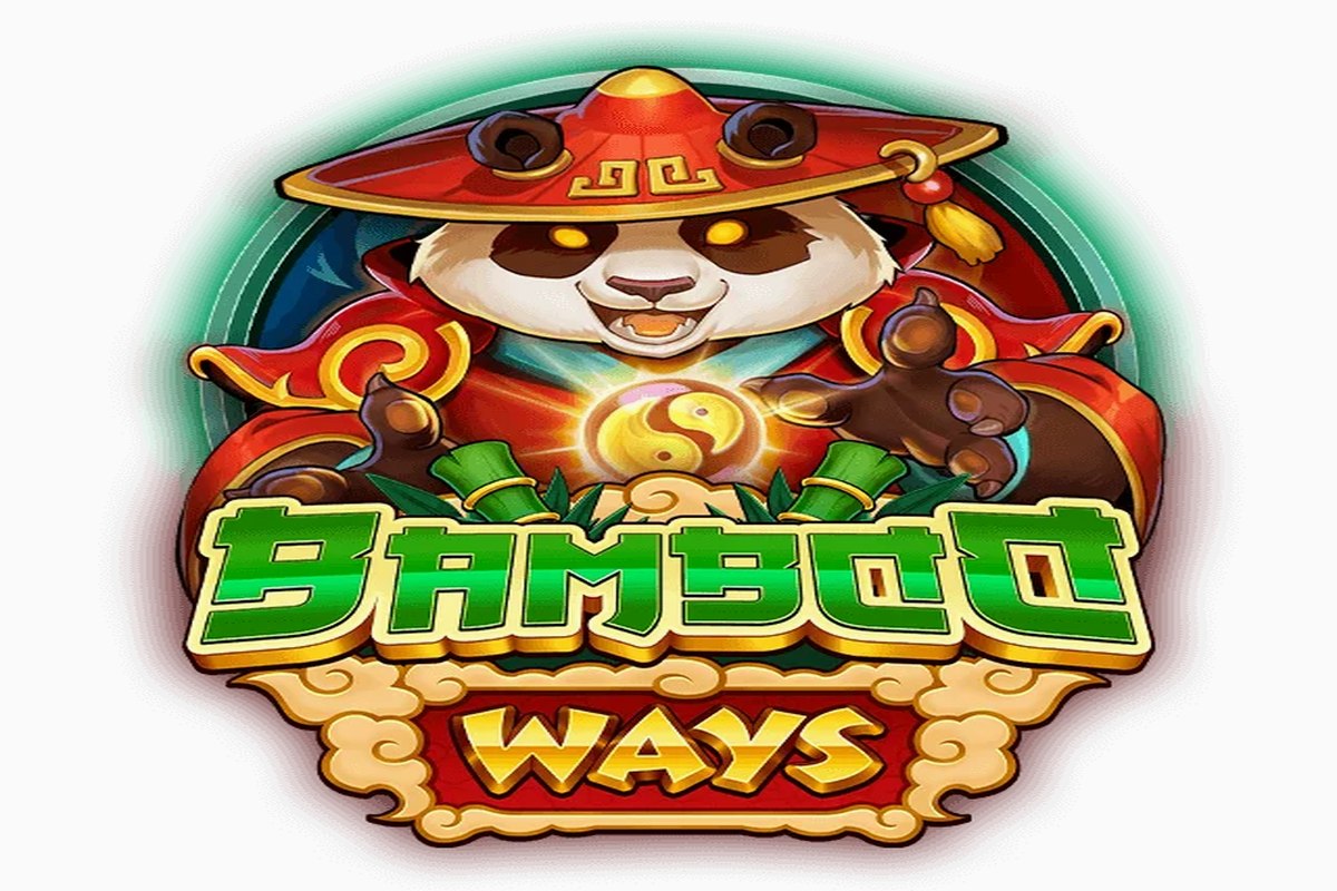 Bamboo Ways demo slot main interface with panda mascot and golden ornaments